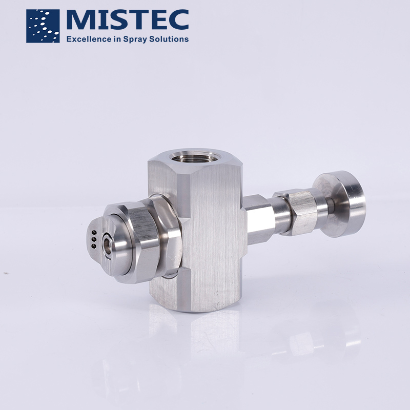 Two liquid atomizing nozzle liquid air mixed fine mist nozzle